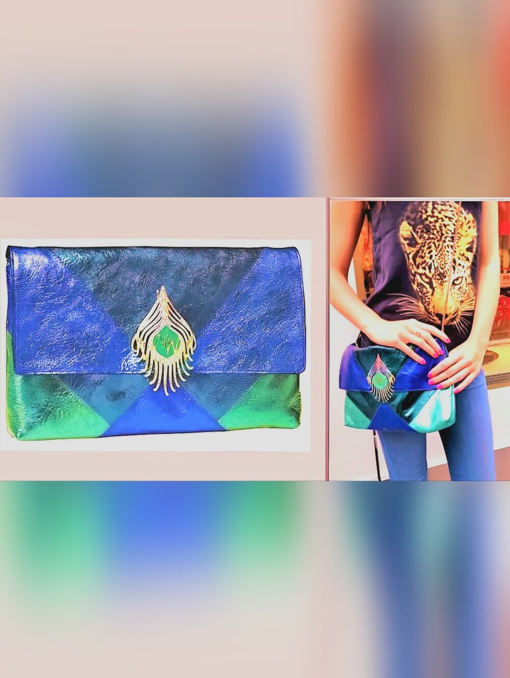 Matthew Williamson Iridescent Peacock Clutch